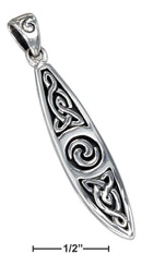 Silver Charms & Pendants Sterling Silver Charm: Surfboard Pendant With Celtic Knots JadeMoghul