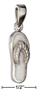 Silver Charms & Pendants Sterling Silver Charm: Synthetic White Opal Flip-Flop Pendant JadeMoghul Inc.