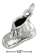 Silver Charms & Pendants Sterling Silver Charm: Three Dimensional Baby Bootie Charm JadeMoghul