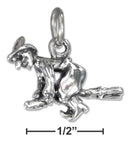 Silver Charms & Pendants Sterling Silver Charm: Three Dimensional Flying Witch Charm JadeMoghul