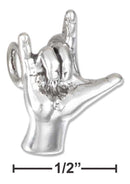 Silver Charms & Pendants Sterling Silver Charm: Three Dimensional "i Love You" Sign Language Pendant JadeMoghul