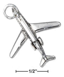 Silver Charms & Pendants Sterling Silver Charm: Three Dimensional Jet Plane Charm JadeMoghul