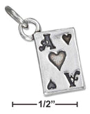 Silver Charms & Pendants Sterling Silver Charm: Three Dimensional Playing Card Ace Of Hearts Charm JadeMoghul