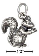 Silver Charms & Pendants Sterling Silver Charm: Three Dimensional Squirrel Charm Eating A Nut JadeMoghul