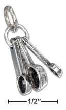 Silver Charms & Pendants Sterling Silver Charm: Three Dimensional Three Measuring Spoons Charm JadeMoghul