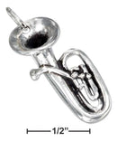 Silver Charms & Pendants Sterling Silver Charm: Three Dimensional Tuba Charm JadeMoghul