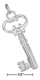 Silver Charms & Pendants Sterling Silver Charm: Victorian Key Pendant JadeMoghul