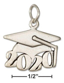 Silver Charms & Pendants Sterling Silver Charm: Year "2020" Graduation Cap Charm JadeMoghul Inc.