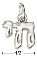 Silver Charms & Pendants Sterling Silver Diamond Cut Chai Symbol Charm JadeMoghul