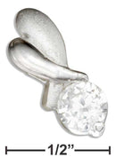 Silver Charms & Pendants Sterling Silver High Polish And Matte Finish Crisscross Cubic Zirconia Pendant JadeMoghul Inc.