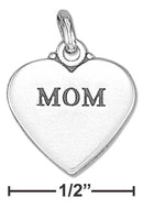 Silver Charms & Pendants Sterling Silver "Mom" Affirmation Heart Charm JadeMoghul Inc.