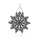 Silver Charms & Pendants Sterling Silver Petal Paws Flower With Dog Paw Prints Pendant Charm JadeMoghul Inc.
