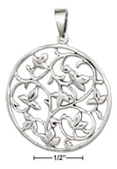 Silver Charms & Pendants Sterling Silver Round Filigree Vine Pendant JadeMoghul