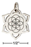 Silver Charms & Pendants Sterling Silver Seed Of Life Lotus Charm JadeMoghul Inc.