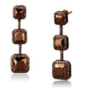 Silver Earrings Christmas Earrings 3W1108 Coffee light Brass Earrings with AAA Grade CZ Alamode Fashion Jewelry Outlet