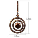Silver Earrings Christmas Earrings 3W1109 Coffee light Brass Earrings with AAA Grade CZ Alamode Fashion Jewelry Outlet