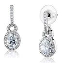 Christmas Earrings 3W1276 Rhodium Brass Earrings with AAA Grade CZ