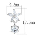 Christmas Earrings 3W1281 Rhodium Brass Earrings with AAA Grade CZ
