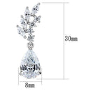 Christmas Earrings 3W1282 Rhodium Brass Earrings with AAA Grade CZ