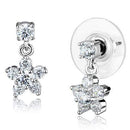 Christmas Earrings 3W1284 Rhodium Brass Earrings with AAA Grade CZ