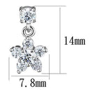 Christmas Earrings 3W1284 Rhodium Brass Earrings with AAA Grade CZ