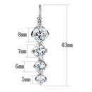 Christmas Earrings 3W1287 Rhodium Brass Earrings with AAA Grade CZ