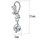 Christmas Earrings 3W1293 Rhodium Brass Earrings with AAA Grade CZ