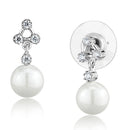Christmas Earrings 3W1295 Rhodium Brass Earrings with Synthetic