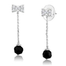 Christmas Earrings 3W1300 Rhodium Brass Earrings with AAA Grade CZ