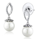 Christmas Earrings 3W1301 Rhodium Brass Earrings with Synthetic