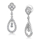 Christmas Earrings 3W1351 Rhodium Brass Earrings with AAA Grade CZ