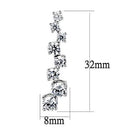 Christmas Earrings 3W1352 Rhodium Brass Earrings with AAA Grade CZ