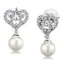 Christmas Earrings 3W1353 Rhodium Brass Earrings with Synthetic