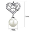 Christmas Earrings 3W1353 Rhodium Brass Earrings with Synthetic