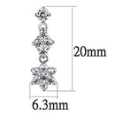 Christmas Earrings 3W1357 Rhodium Brass Earrings with AAA Grade CZ