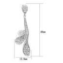 Christmas Earrings 3W299 Rhodium Brass Earrings with AAA Grade CZ