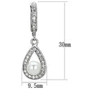 Christmas Earrings 3W344 Rhodium Brass Earrings with Synthetic