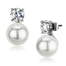 Christmas Earrings 3W348 Rhodium Brass Earrings with Synthetic