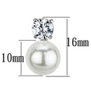Christmas Earrings 3W348 Rhodium Brass Earrings with Synthetic