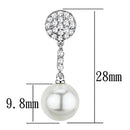 Christmas Earrings 3W350 Rhodium Brass Earrings with Synthetic