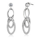 Christmas Earrings 3W379 Rhodium Brass Earrings with AAA Grade CZ