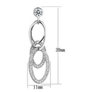 Christmas Earrings 3W379 Rhodium Brass Earrings with AAA Grade CZ