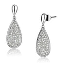 Christmas Earrings 3W380 Rhodium Brass Earrings with AAA Grade CZ