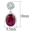 Christmas Earrings 3W653 Rhodium Brass Earrings with AAA Grade CZ in Ruby
