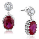 Silver Earrings Christmas Earrings 3W653 Rhodium Brass Earrings with AAA Grade CZ in Ruby Alamode Fashion Jewelry Outlet