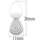 Christmas Earrings 3W659 Rhodium Brass Earrings with AAA Grade CZ