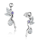 Christmas Earrings 3W670 Rhodium Brass Earrings with AAA Grade CZ
