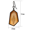 Drop Earrings VL070 Black - Brass Earrings with Synthetic in Orange