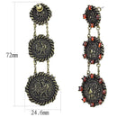 Silver Earrings Earrings For Girls LO4196 Antique Copper Brass Earrings with CZ in Garnet Alamode Fashion Jewelry Outlet