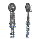 Silver Earrings Earrings For Girls LO4199 TIN Cobalt Black Brass Earrings with CZ Alamode Fashion Jewelry Outlet